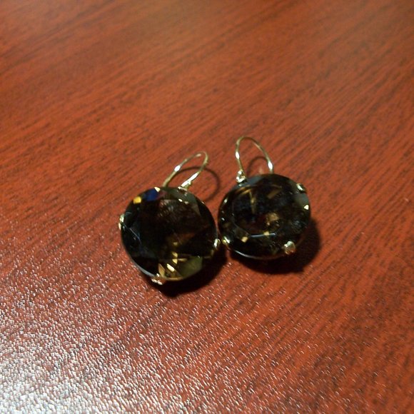 14K Smoky Quartz Earrings - Picture 9 of 9